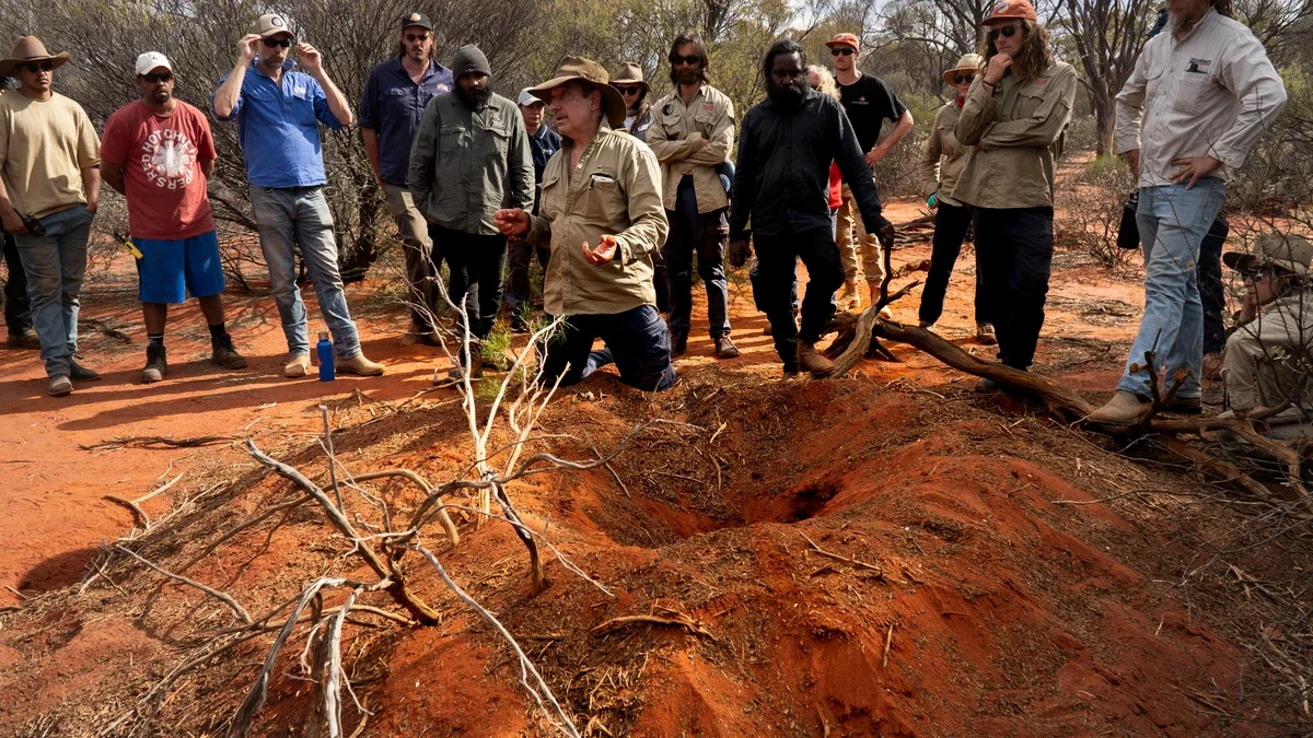 Malleefowl volunteer training at mound