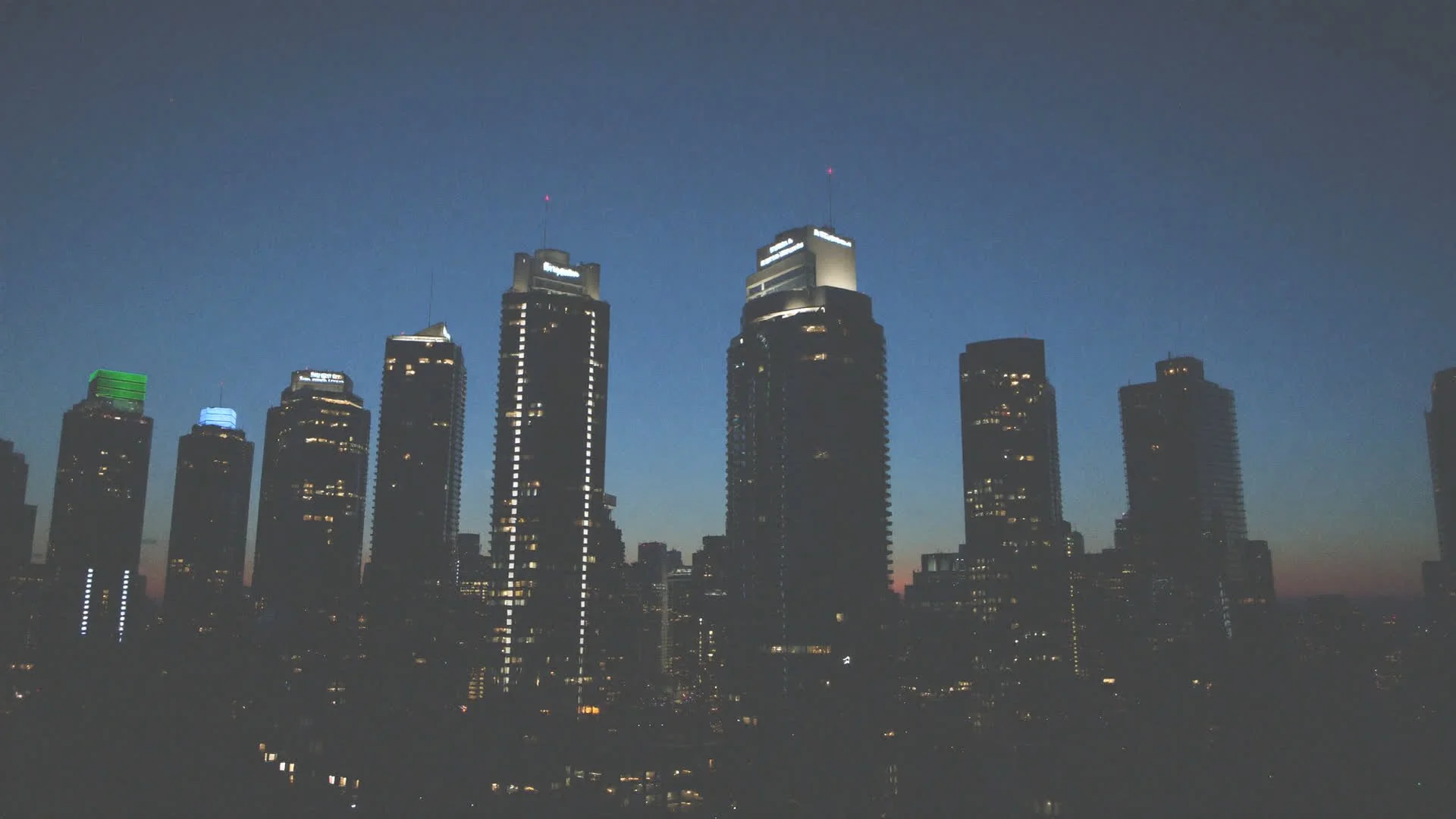 Downtown Virginia Beach skyline at dusk
