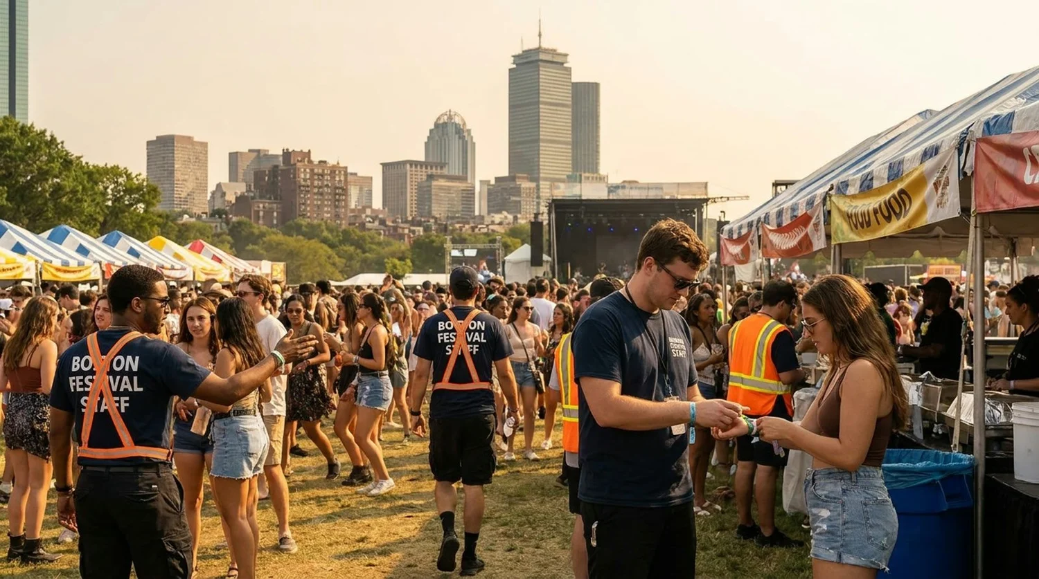 Diverse event types requiring staffing in Boston
