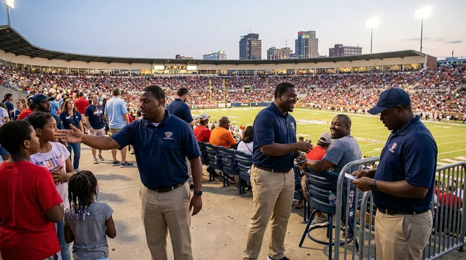 Large event venue requiring professional staffing in Montgomery