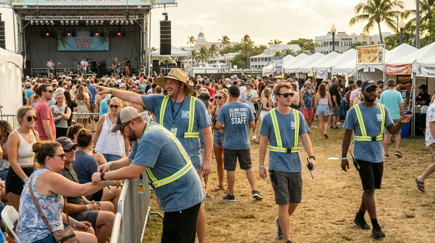 Diverse event types requiring staffing in Key West