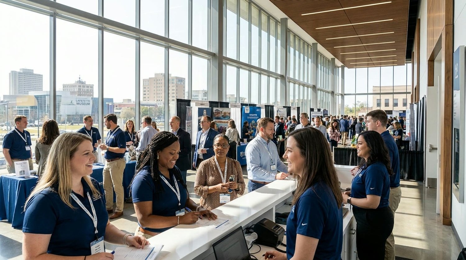 Event staffing and convention setup in Lafayette