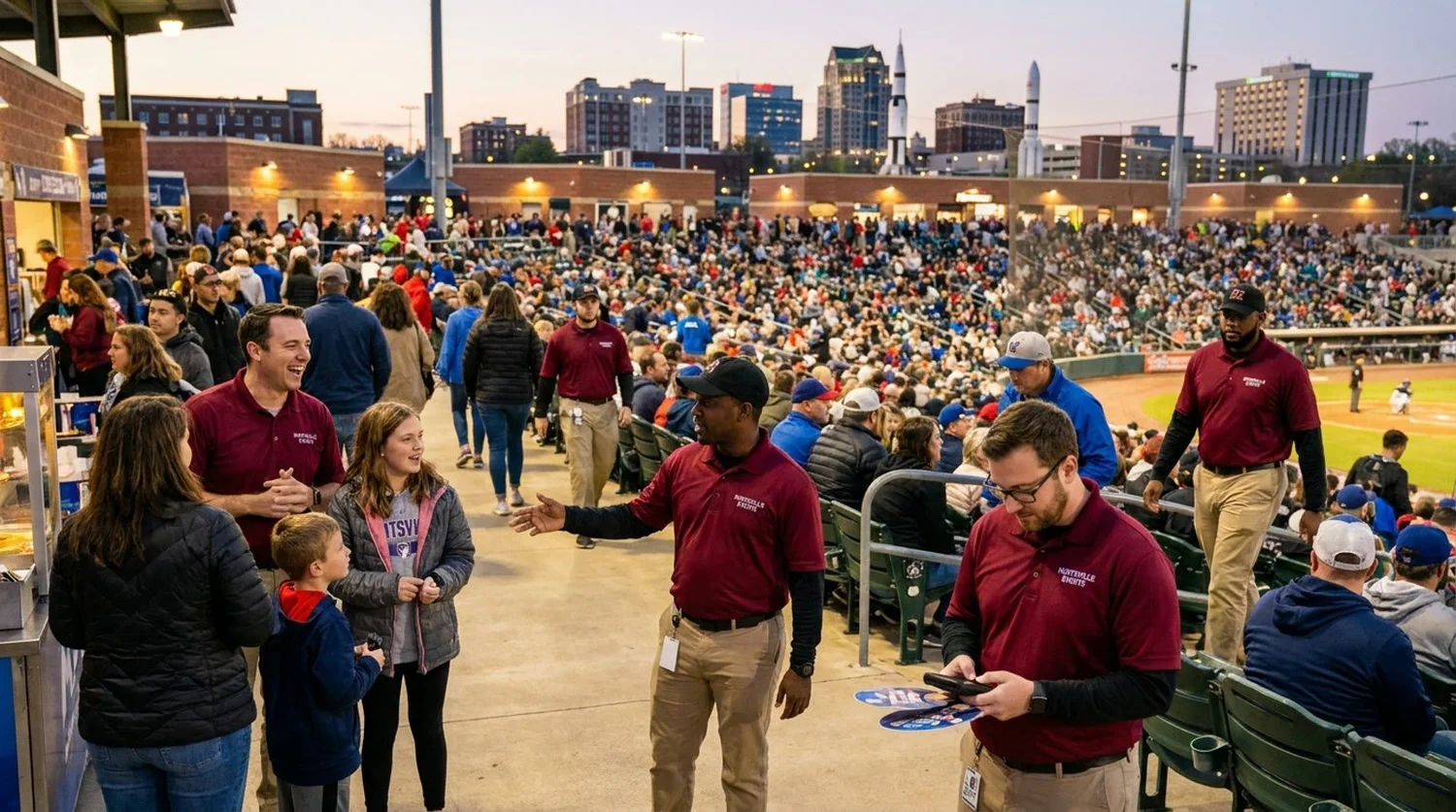 Large event venue requiring professional staffing in Huntsville