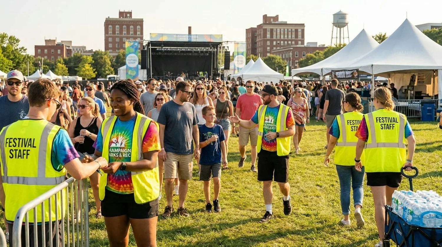 Diverse event types requiring staffing in Champaign