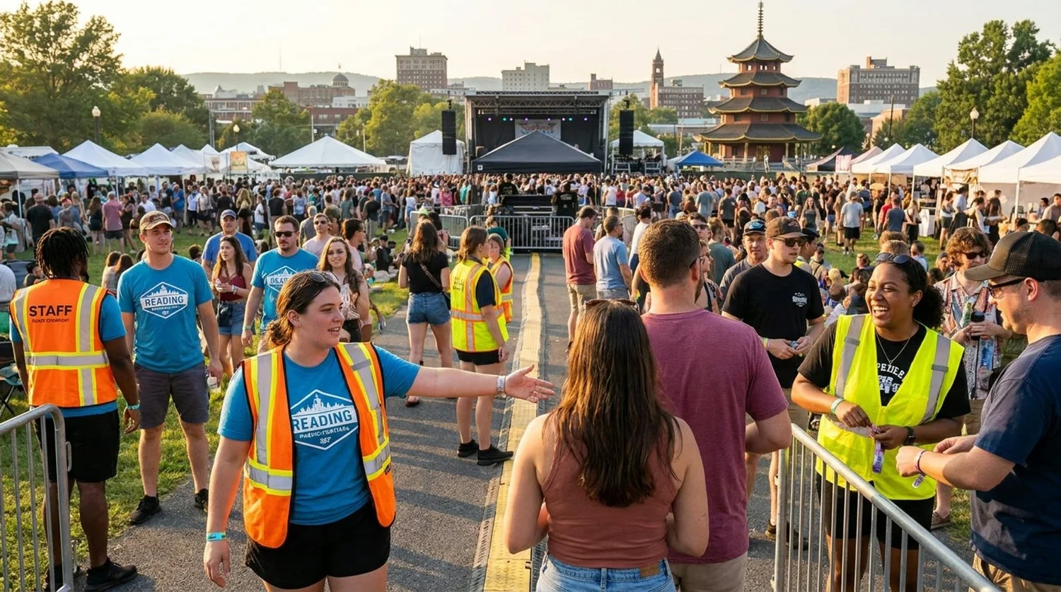 Diverse event types requiring staffing in Reading