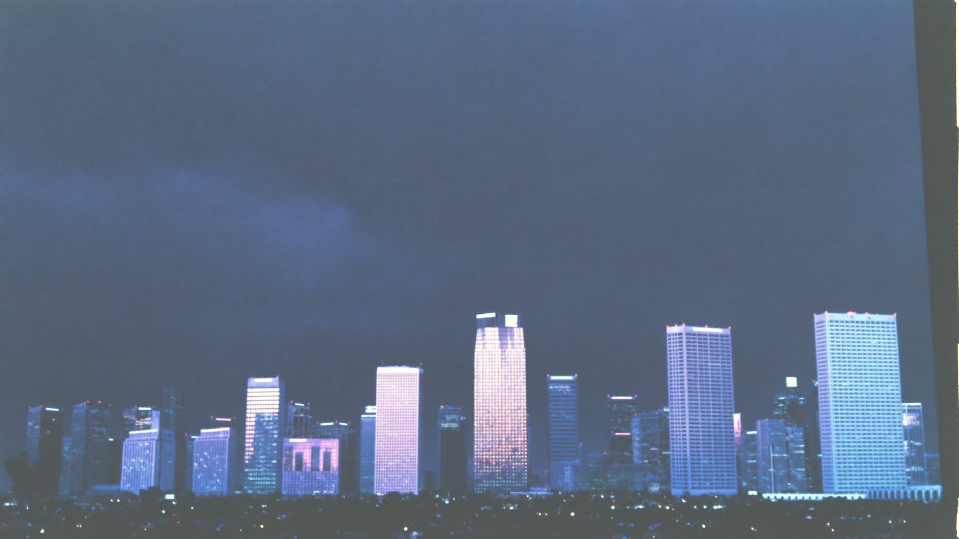 Downtown Las Vegas skyline at dusk