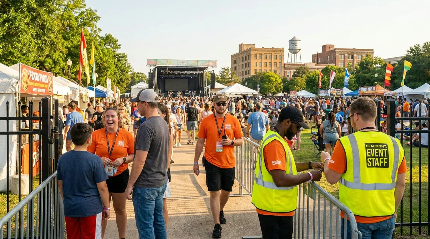 Diverse event types requiring staffing in Beaumont