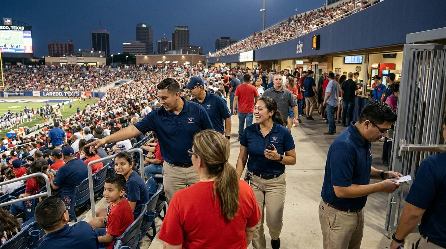 Large event venue requiring professional staffing in Laredo
