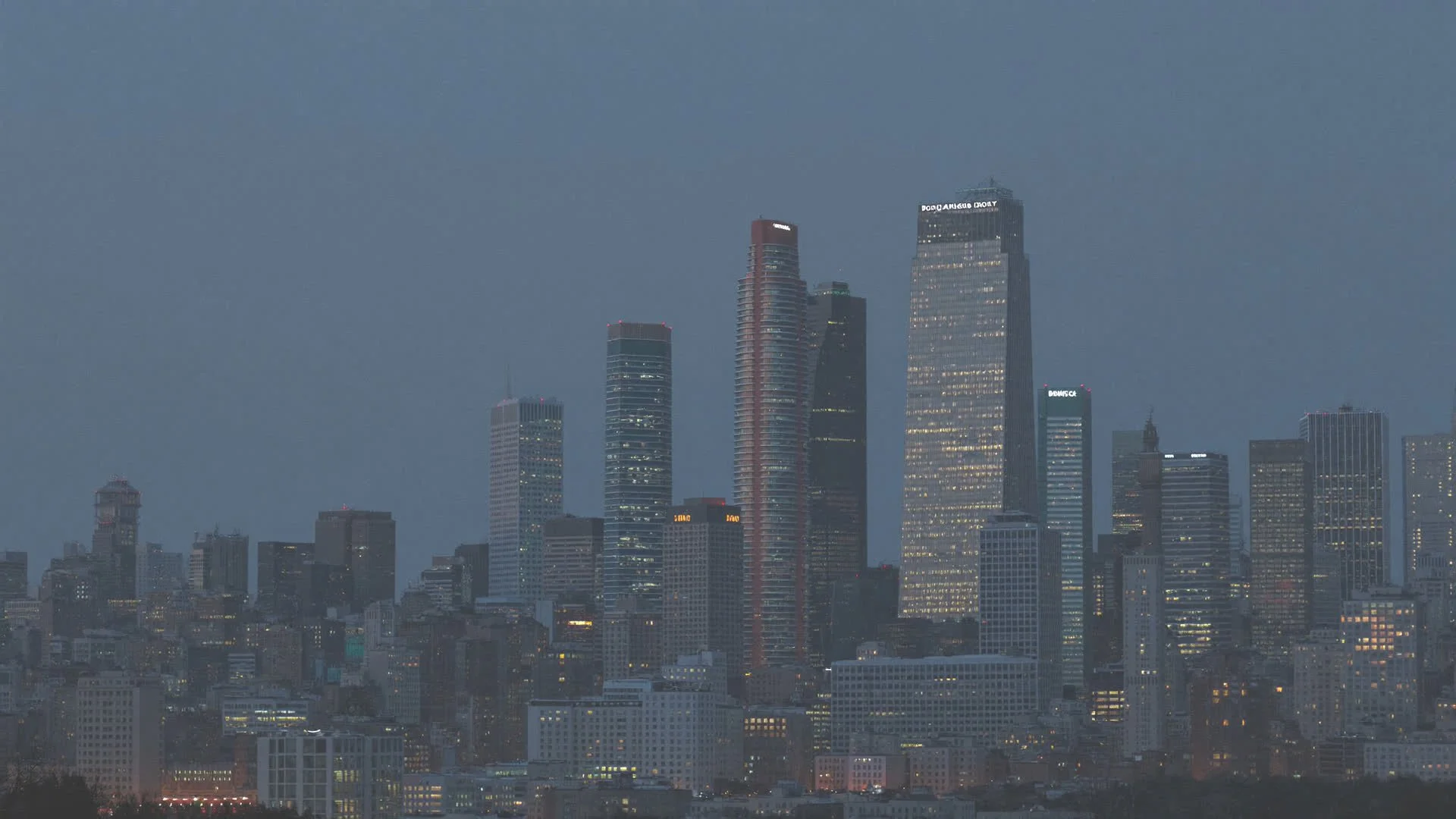 Downtown Boston skyline at dusk