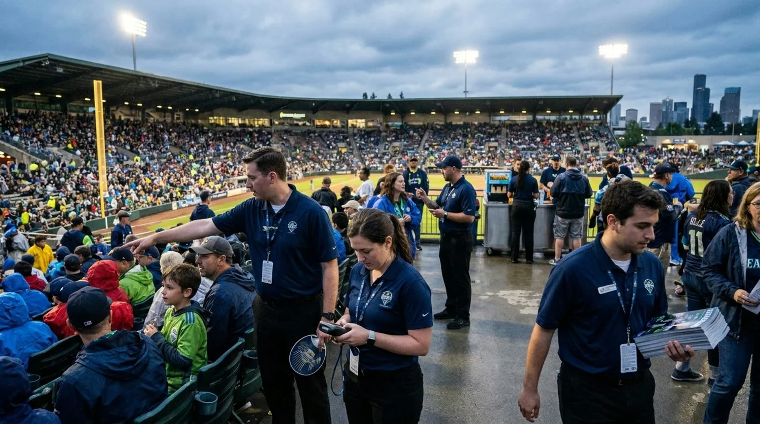Large event venue requiring professional staffing in Bellevue