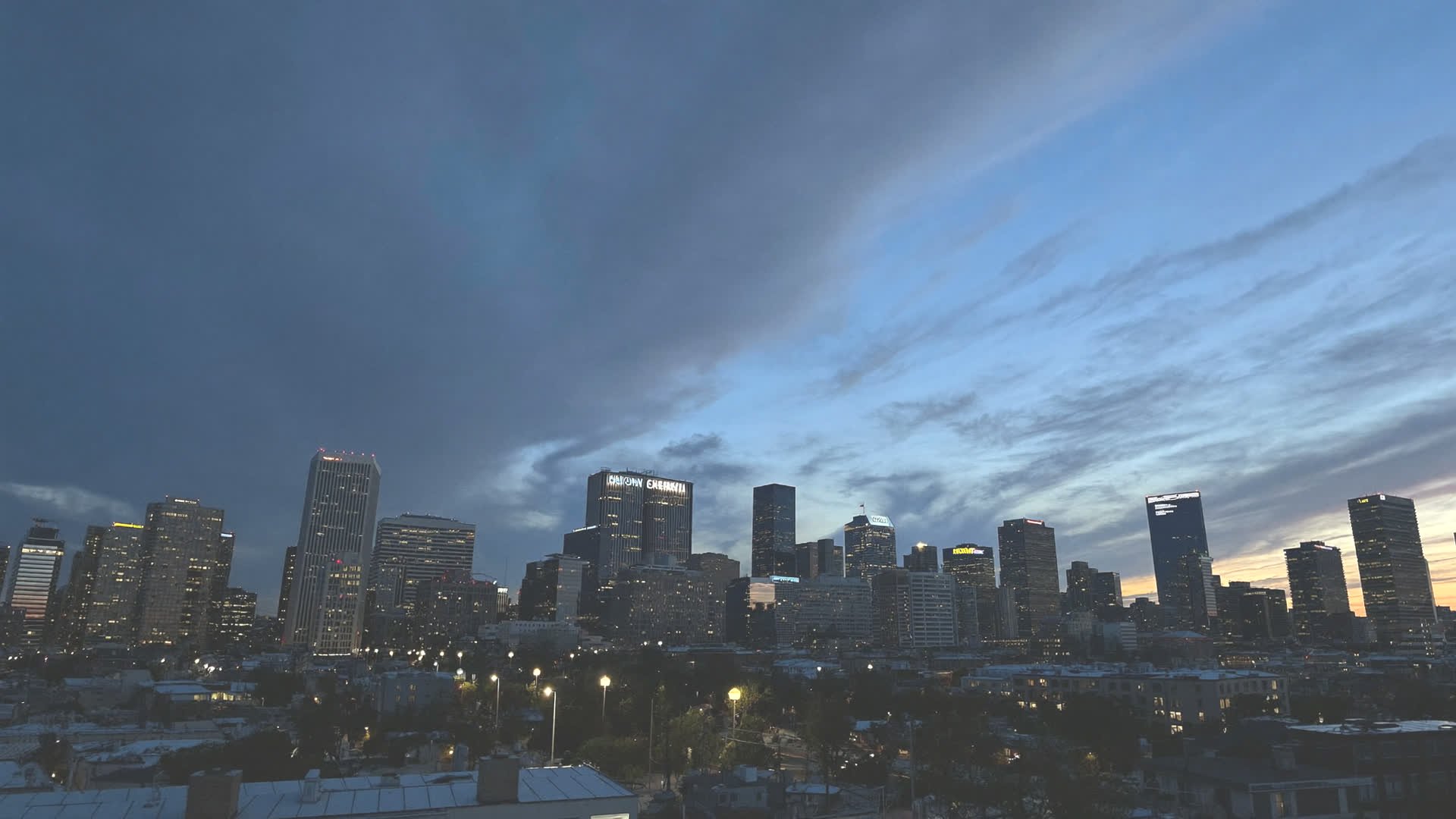 Downtown Salem skyline at dusk