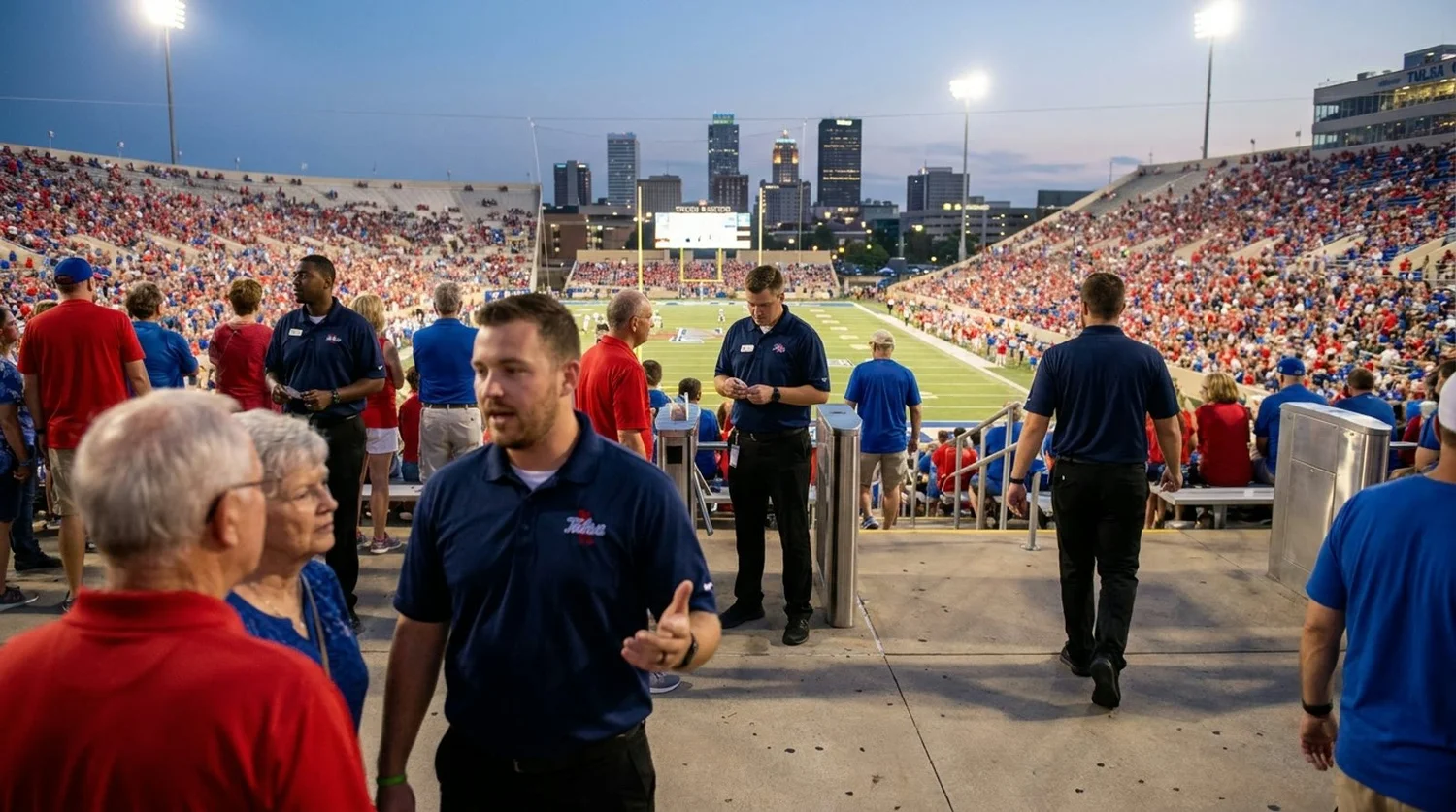 Large event venue requiring professional staffing in Tulsa