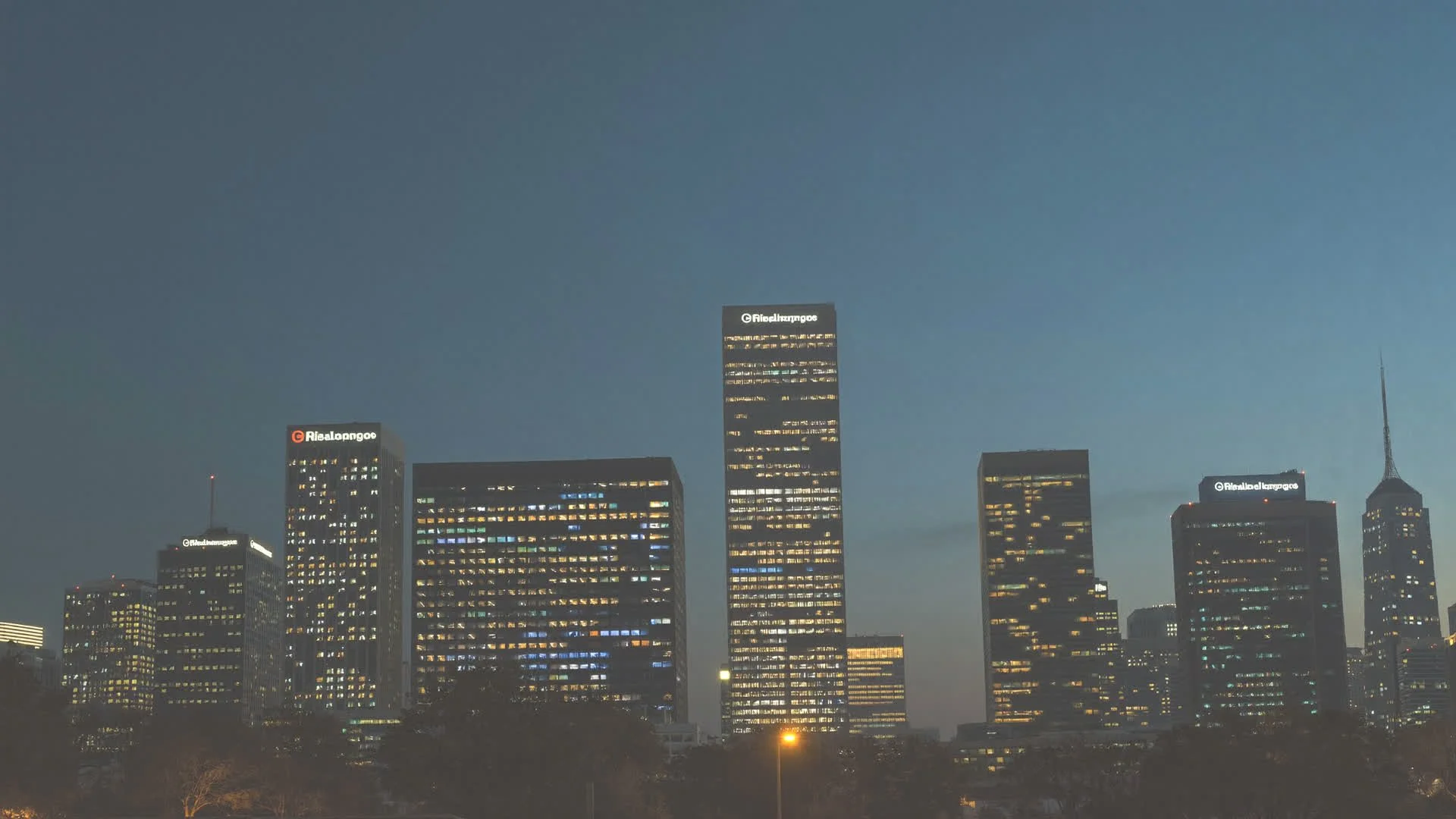 Downtown Gilbert skyline at dusk