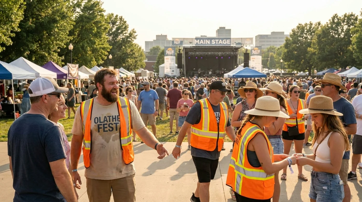 Diverse event types requiring staffing in Olathe