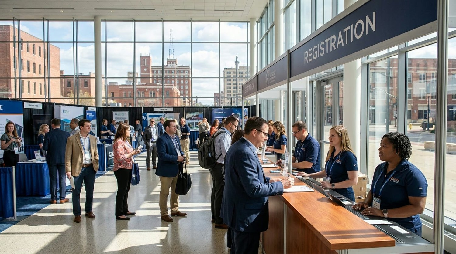 Event staffing and convention setup in Champaign