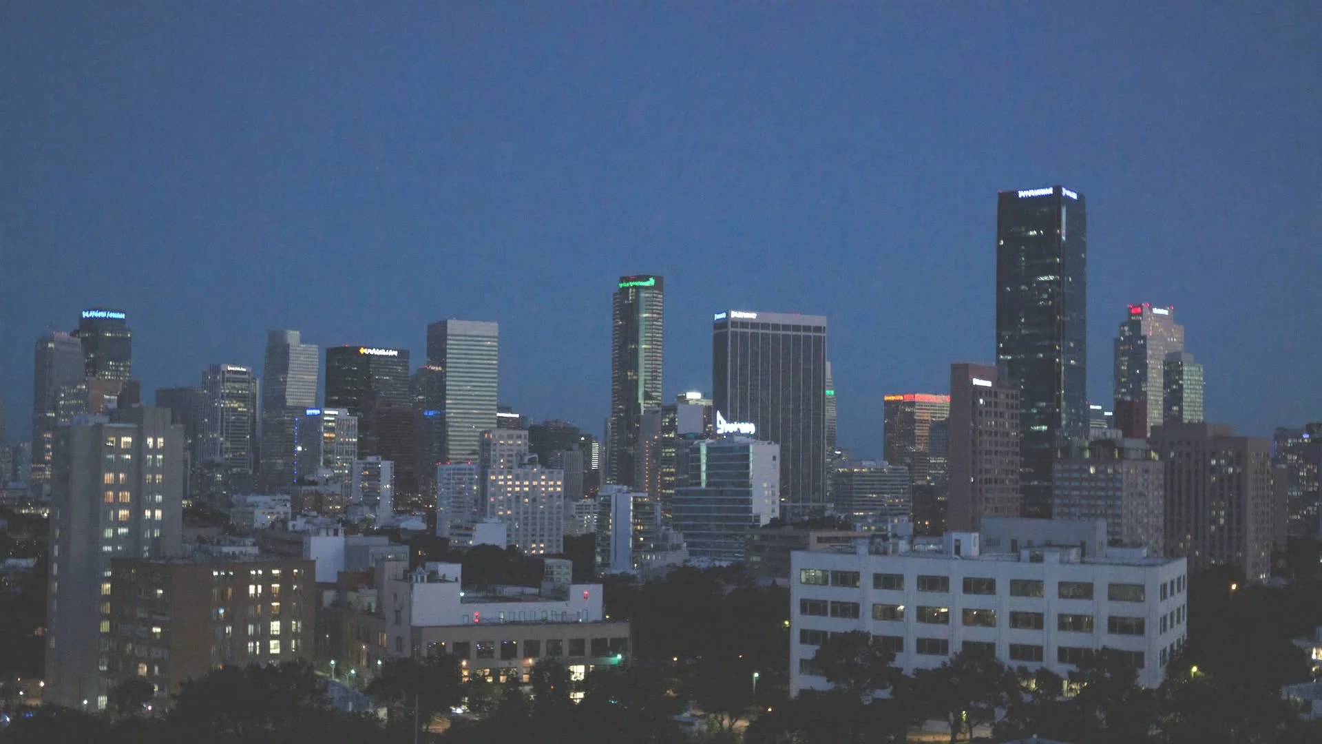 Downtown Myrtle Beach skyline at dusk