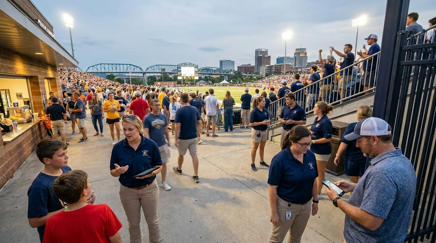 Large event venue requiring professional staffing in Chattanooga