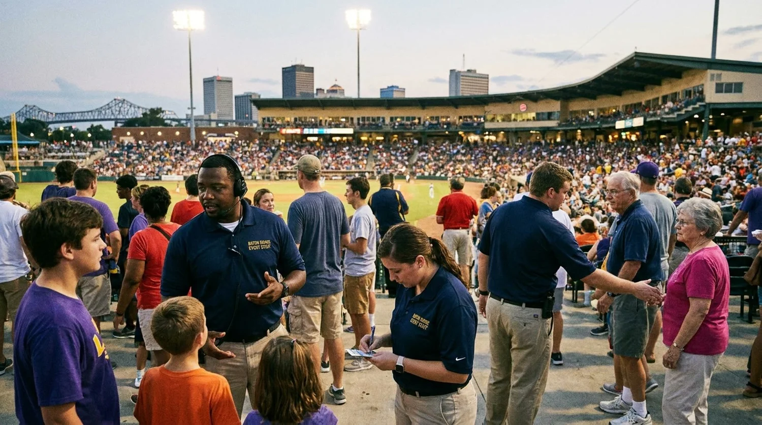 Large event venue requiring professional staffing in Baton Rouge