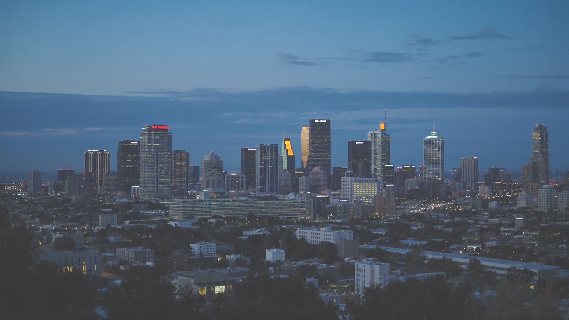 Downtown San Jose skyline at dusk