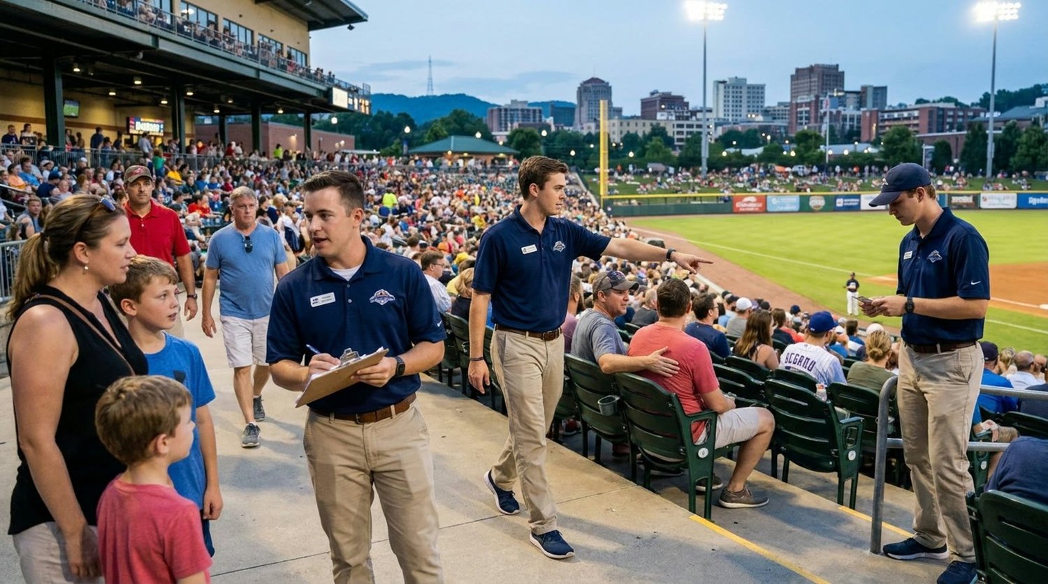 Large event venue requiring professional staffing in Asheville