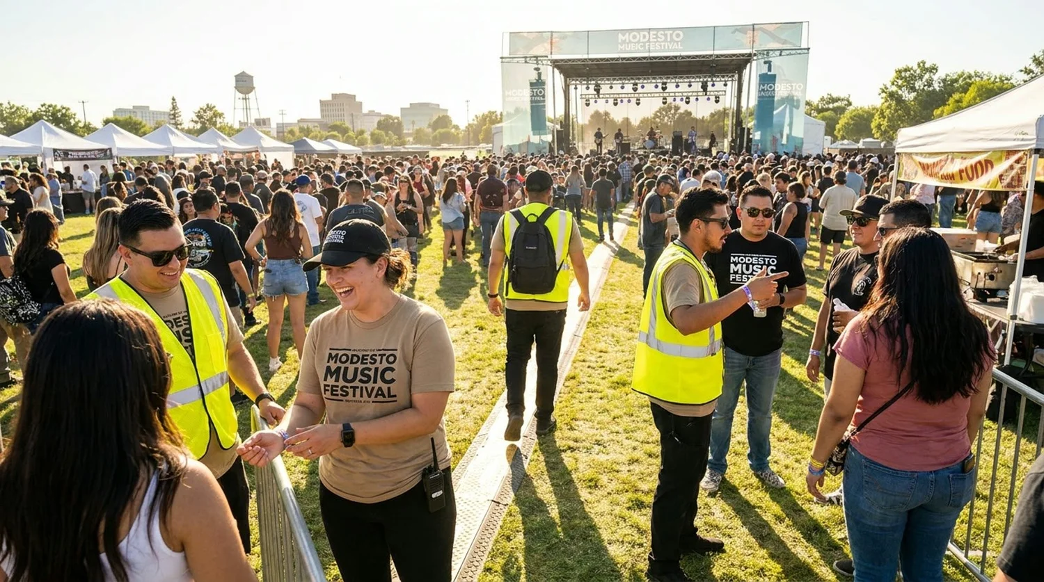Diverse event types requiring staffing in Modesto