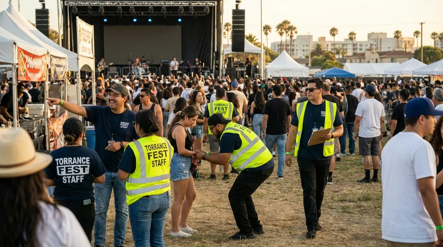 Diverse event types requiring staffing in Torrance