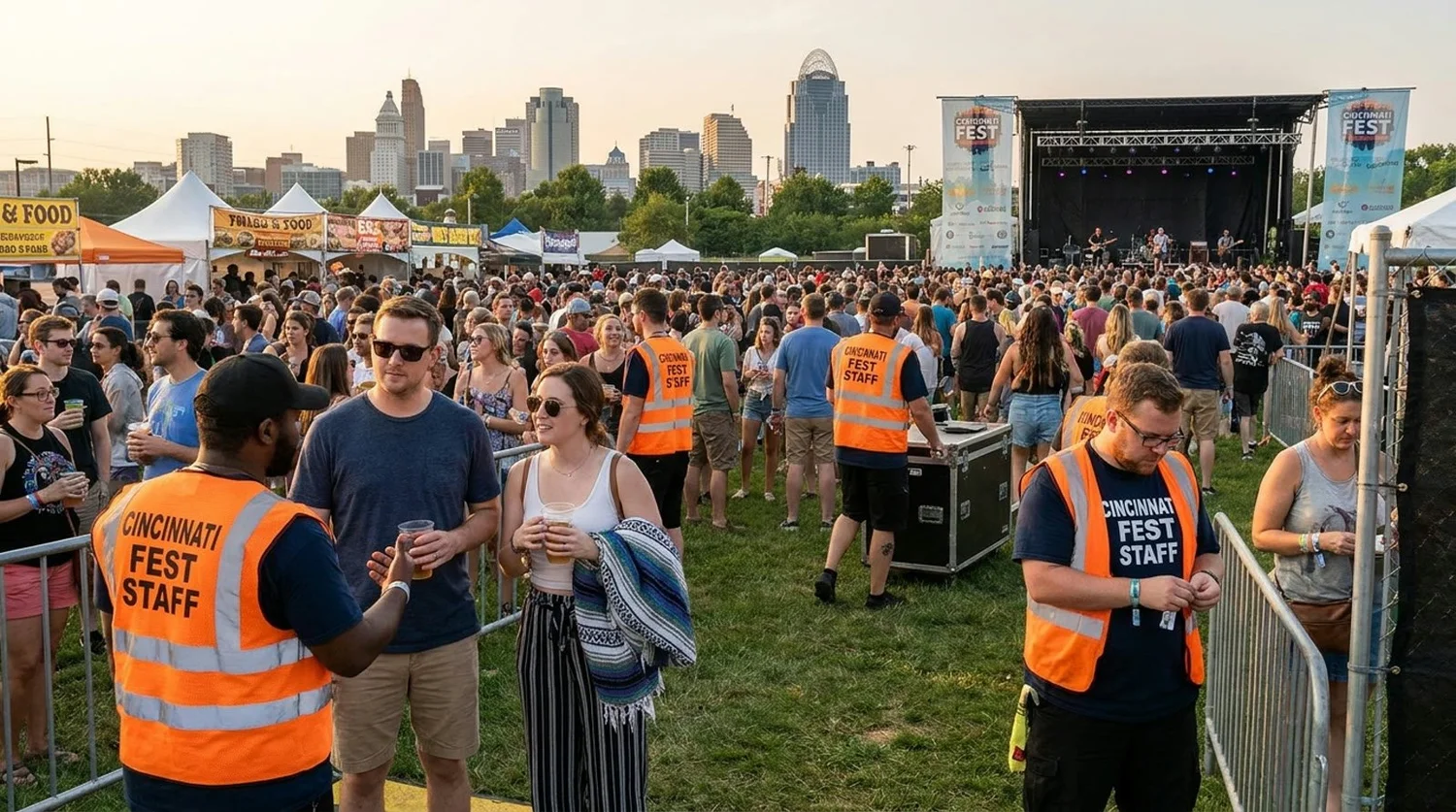 Diverse event types requiring staffing in Cincinnati