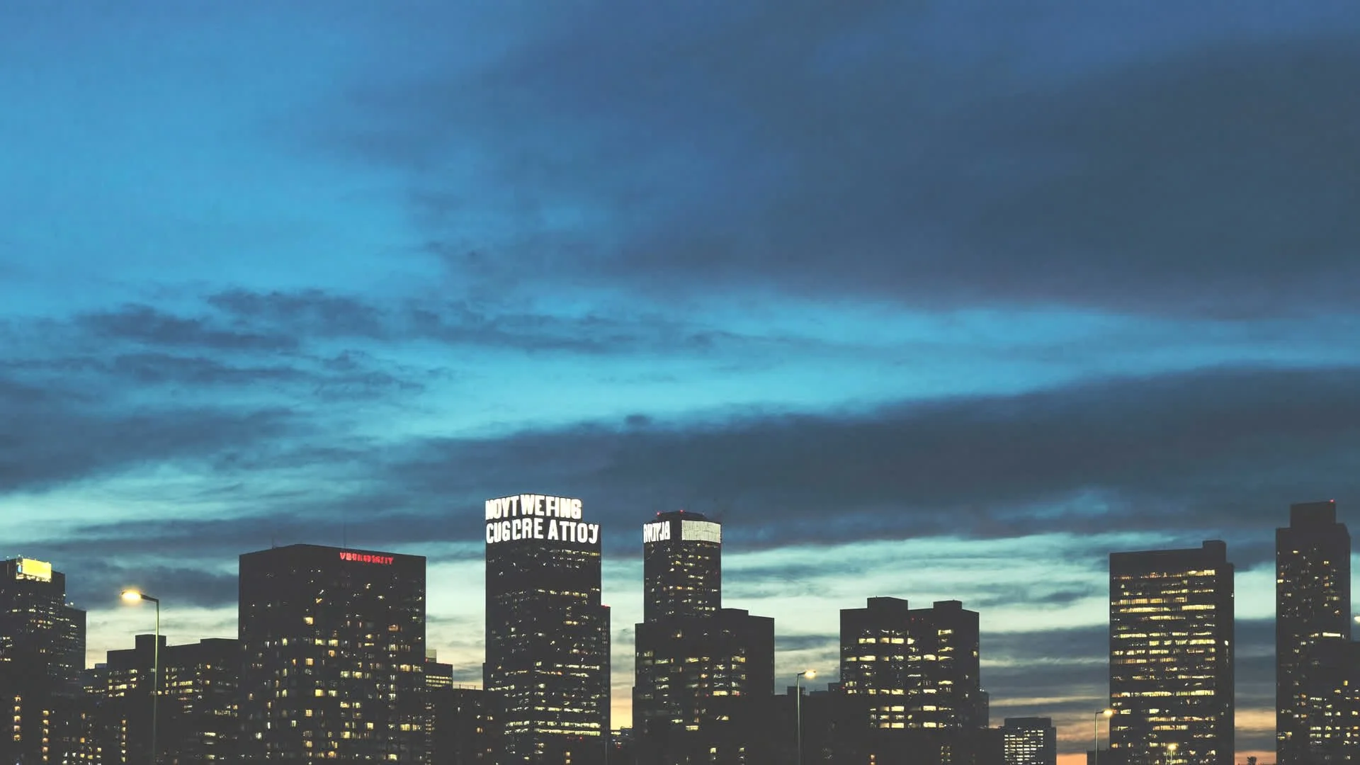 Downtown Norwich skyline at dusk