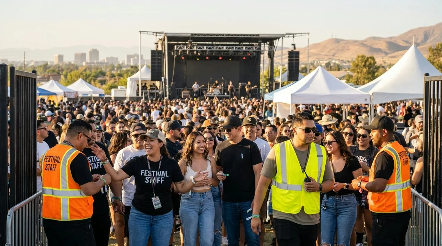 Diverse event types requiring staffing in Moreno Valley