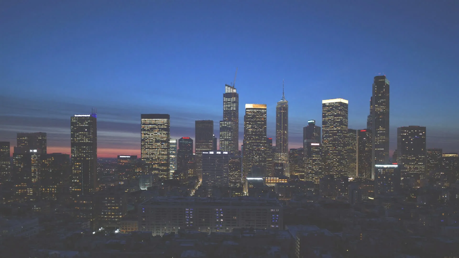 Downtown Charlotte skyline at dusk