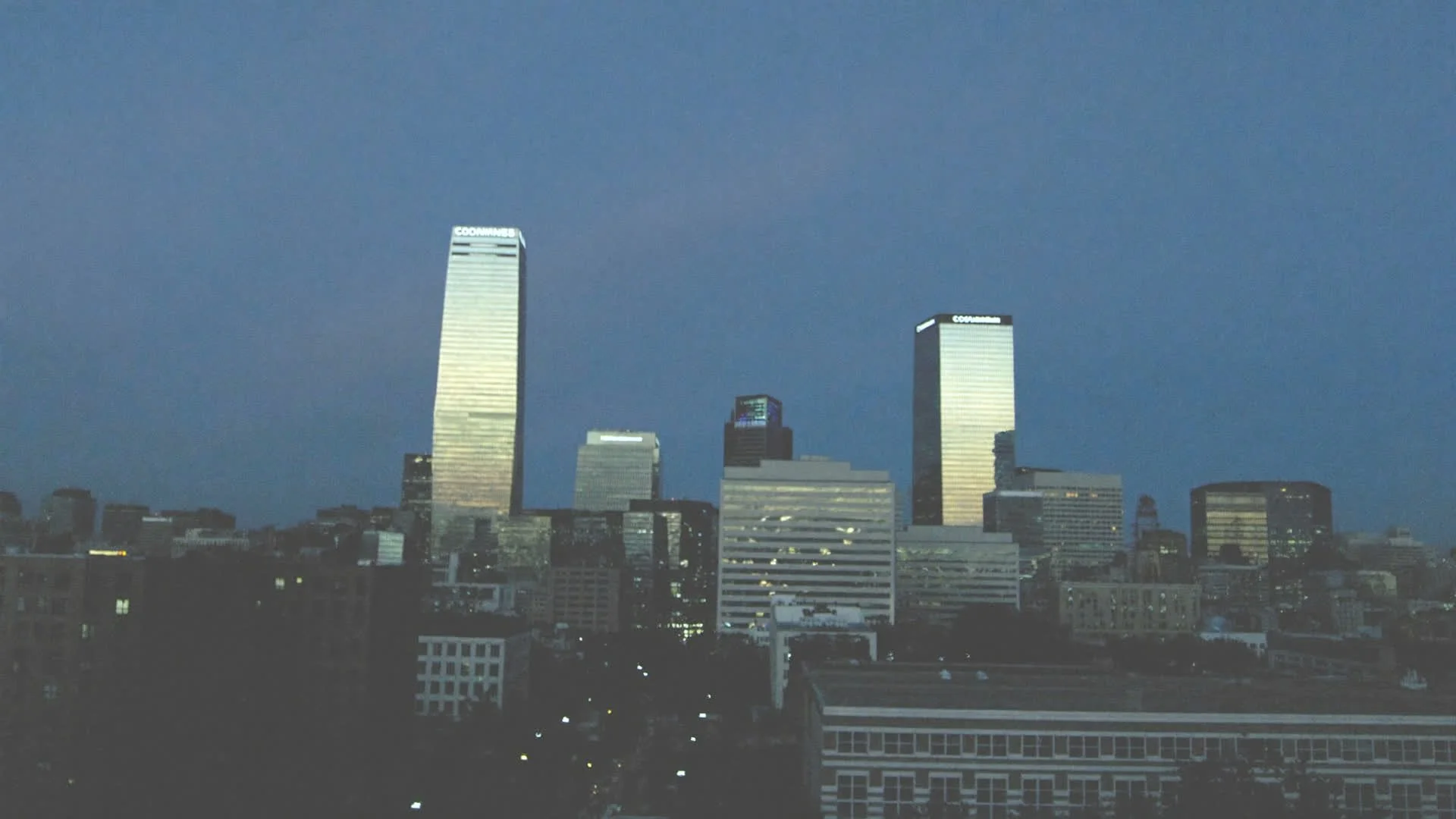 Downtown Columbus skyline at dusk
