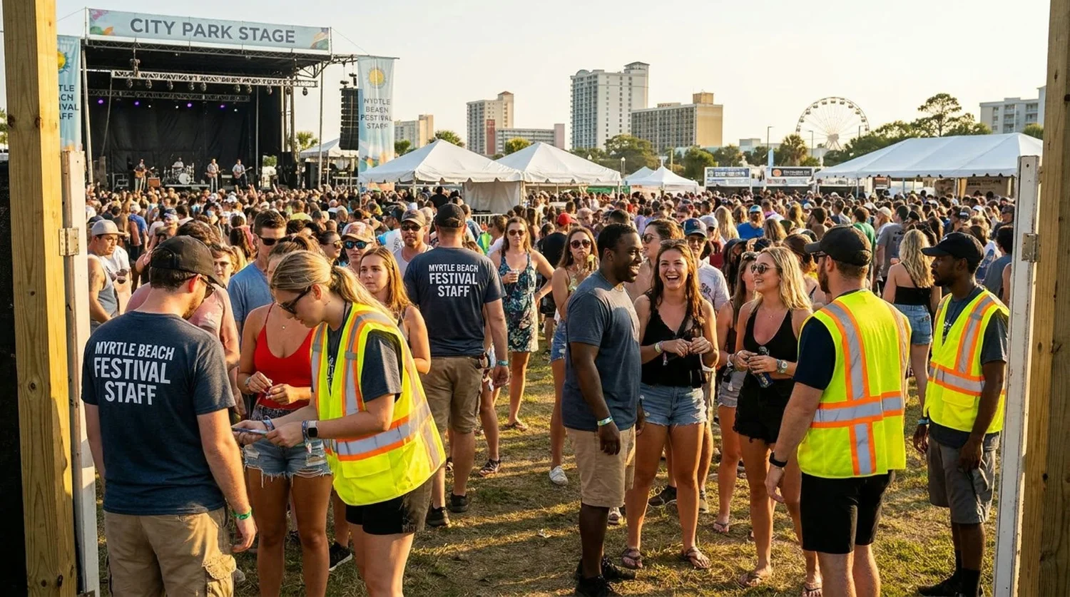 Diverse event types requiring staffing in Myrtle Beach