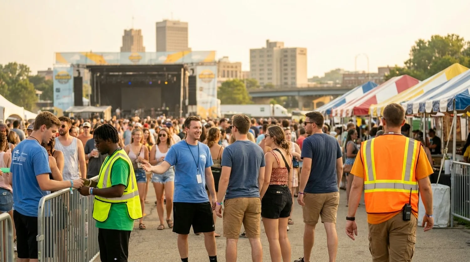 Diverse event types requiring staffing in Akron