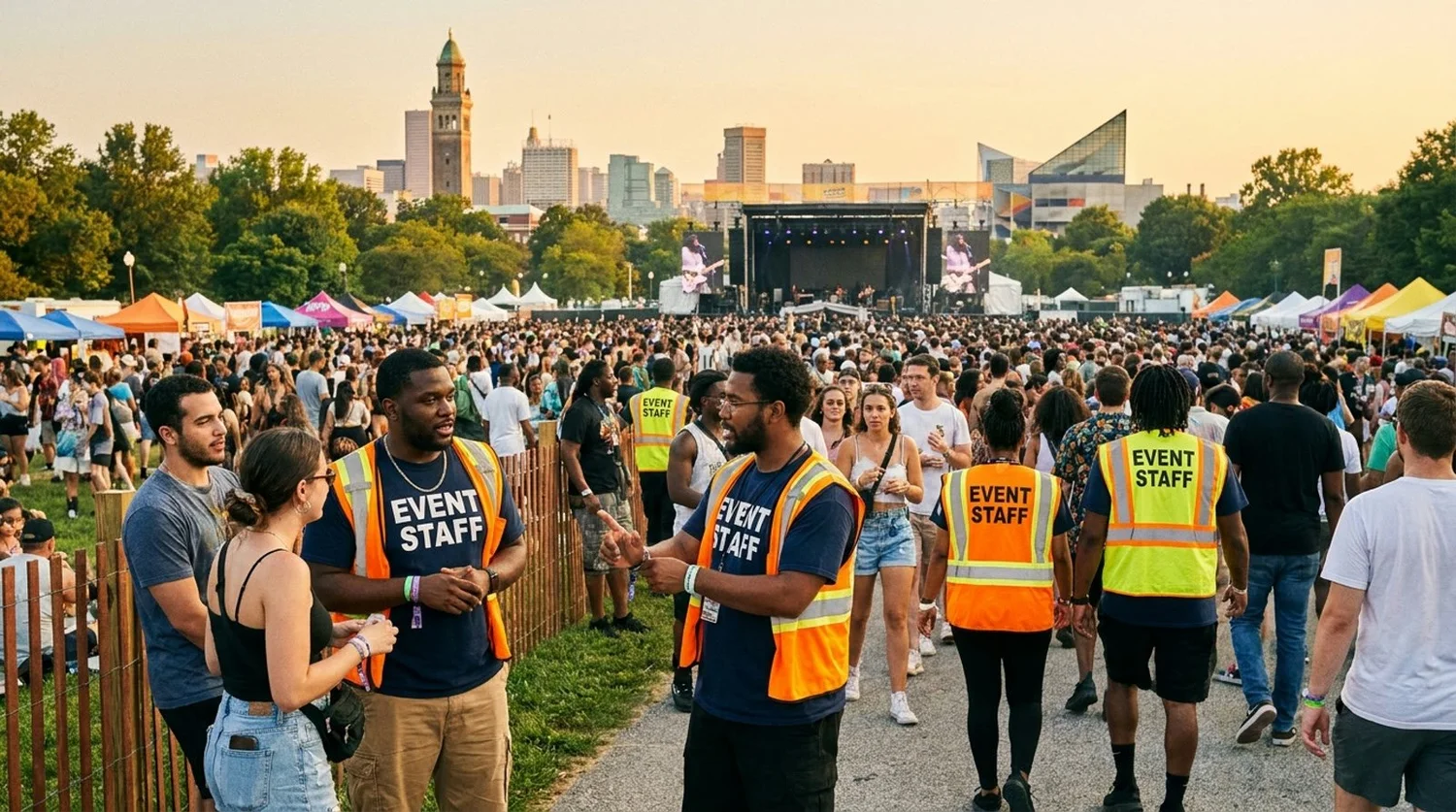 Diverse event types requiring staffing in Baltimore