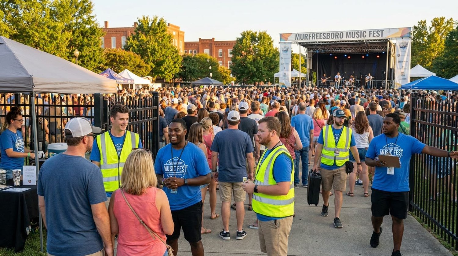 Diverse event types requiring staffing in Murfreesboro