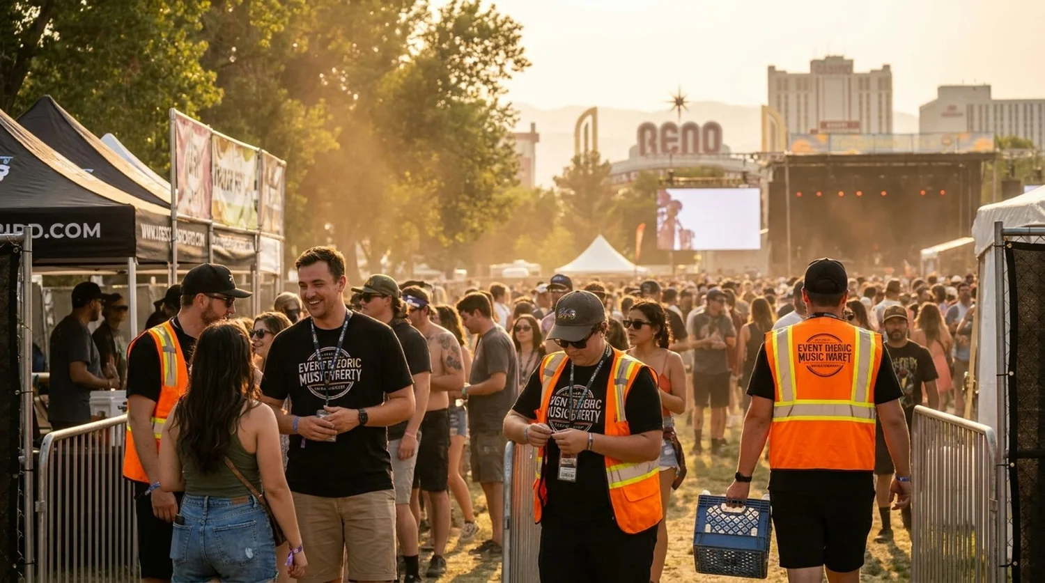 Diverse event types requiring staffing in Reno