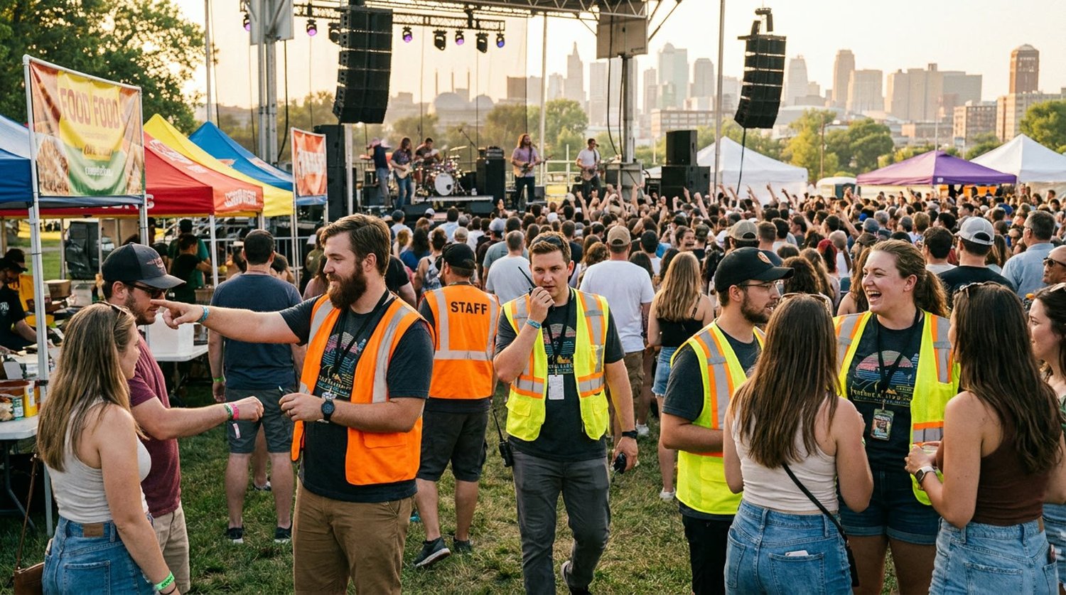 Diverse event types requiring staffing in Kansas City Ks