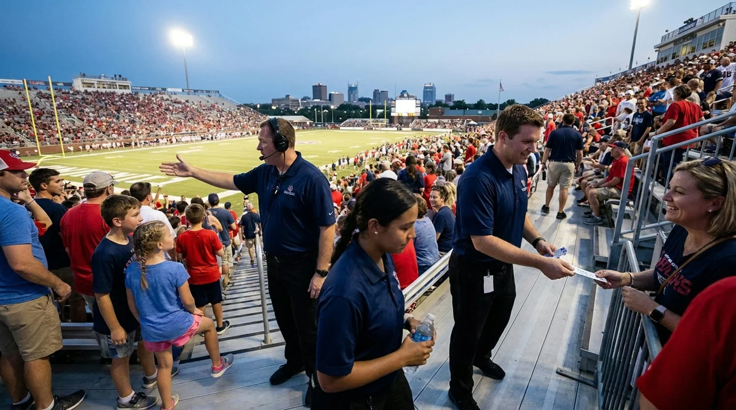 Large event venue requiring professional staffing in Clarksville