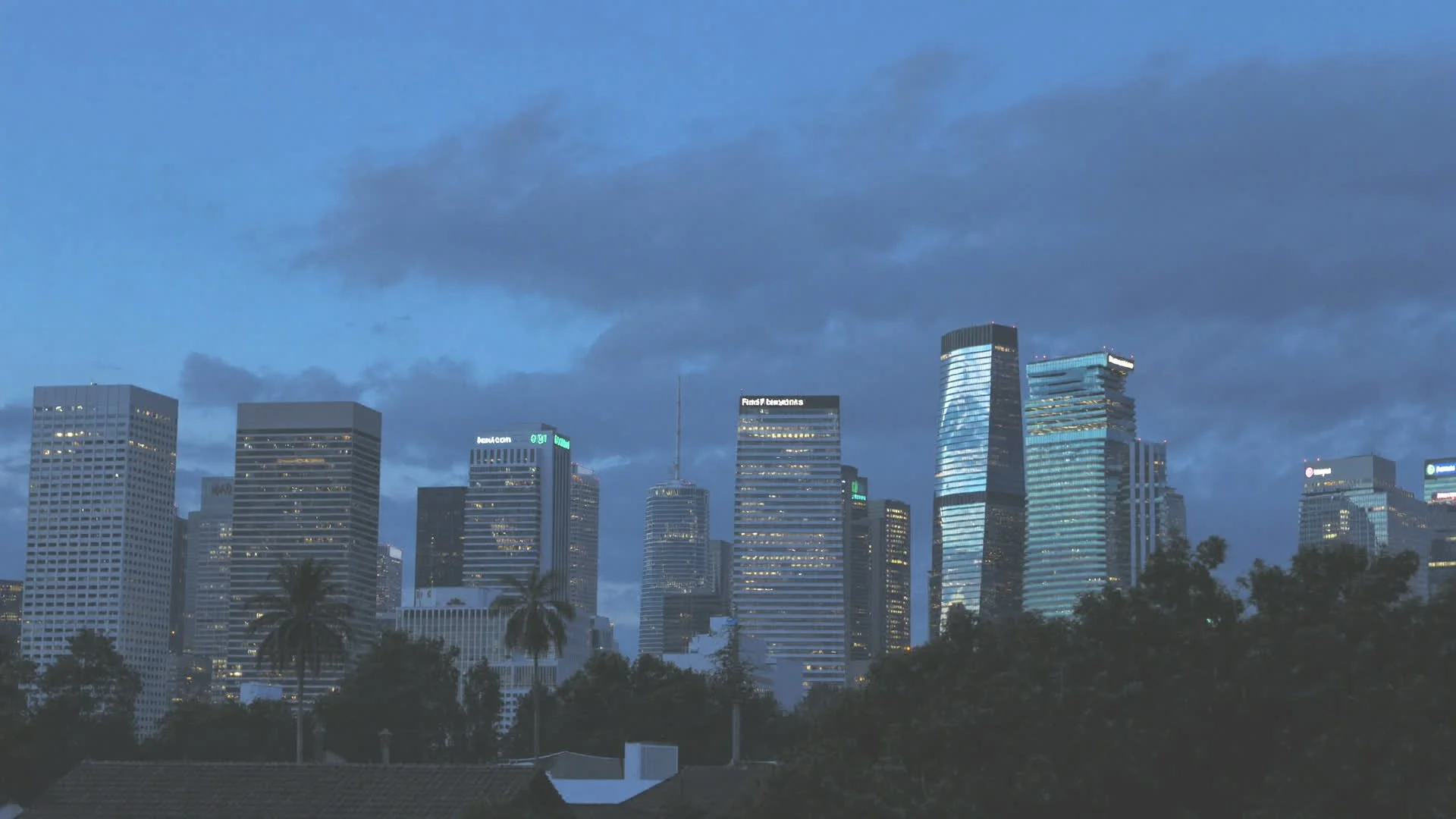 Downtown Fort Myers skyline at dusk