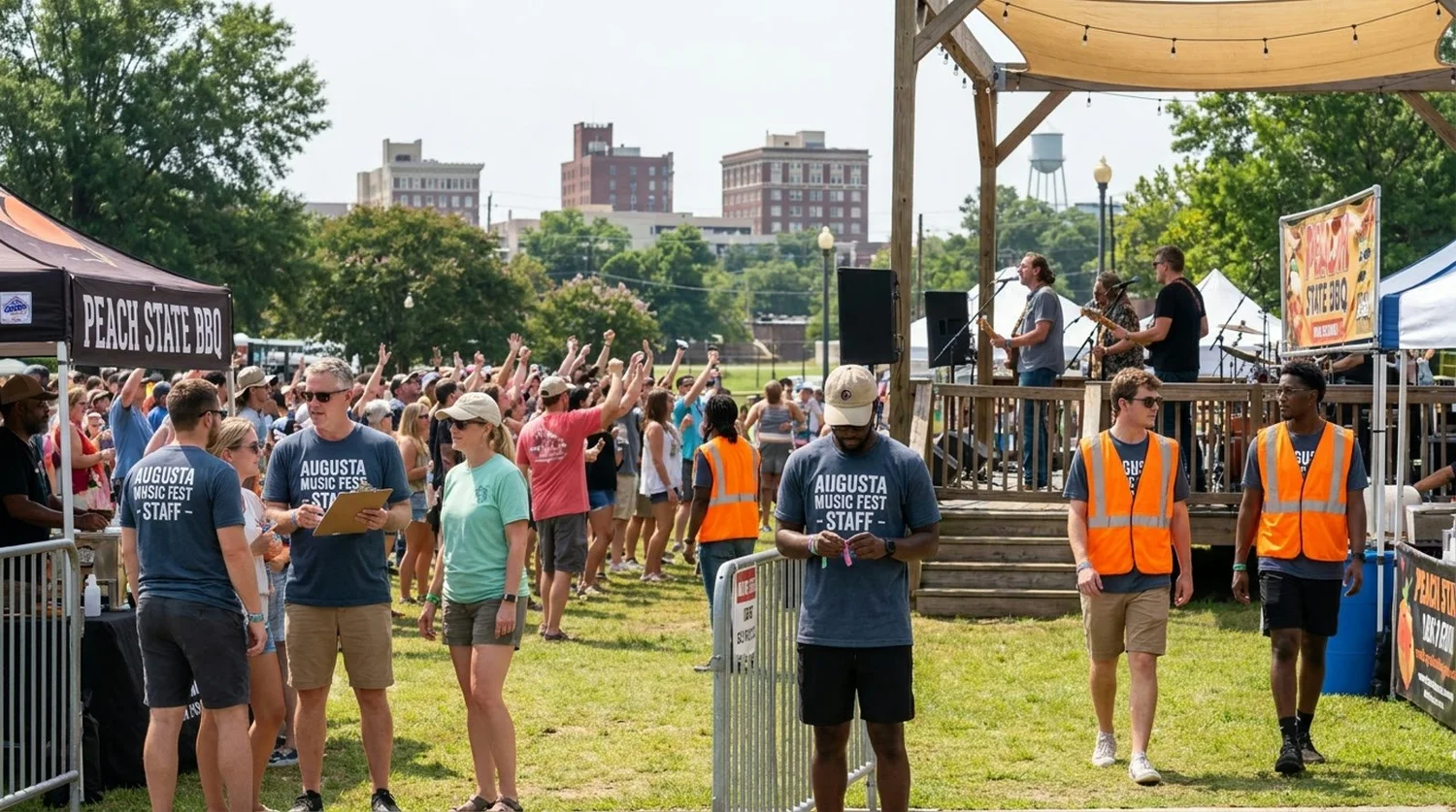 Diverse event types requiring staffing in Augusta