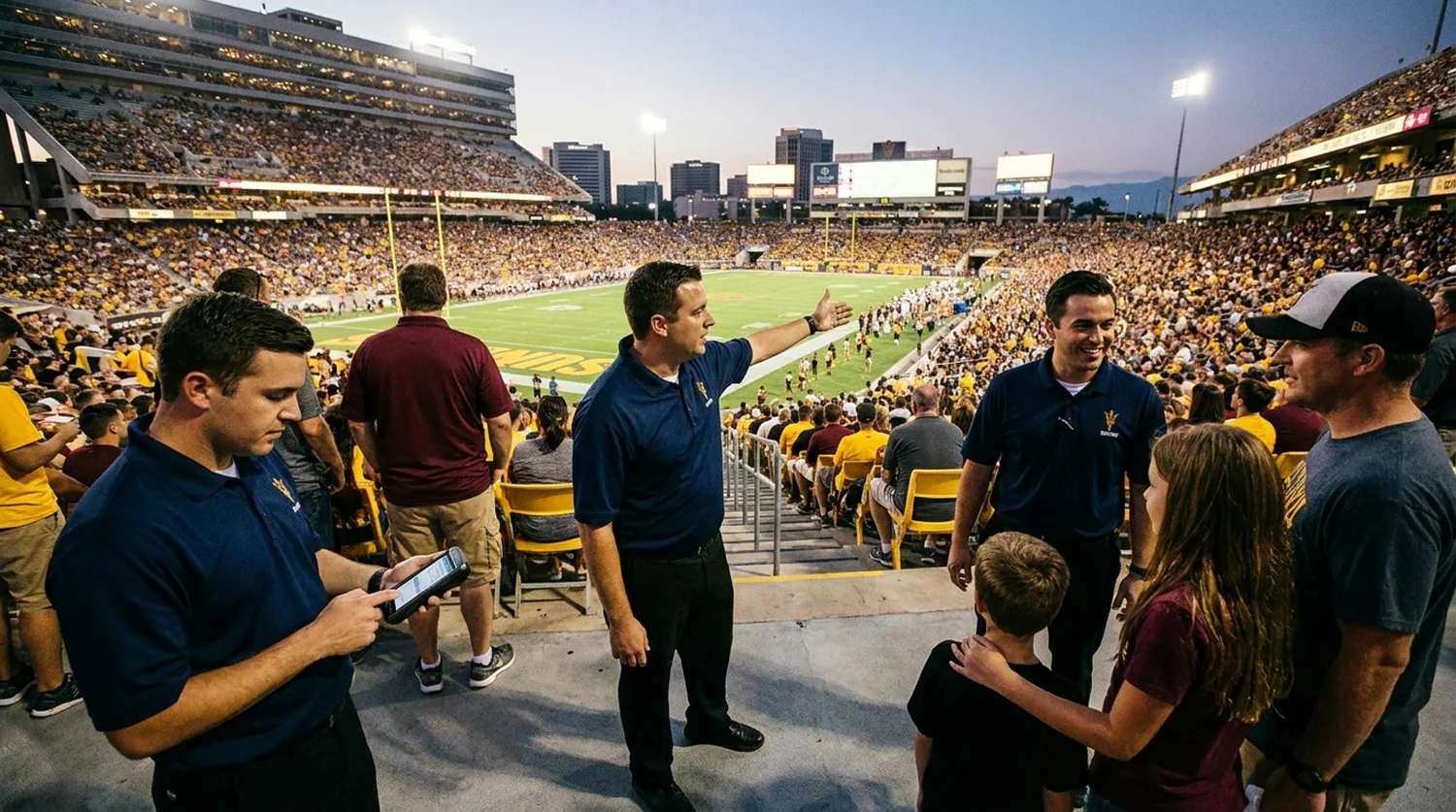 Large event venue requiring professional staffing in Tempe