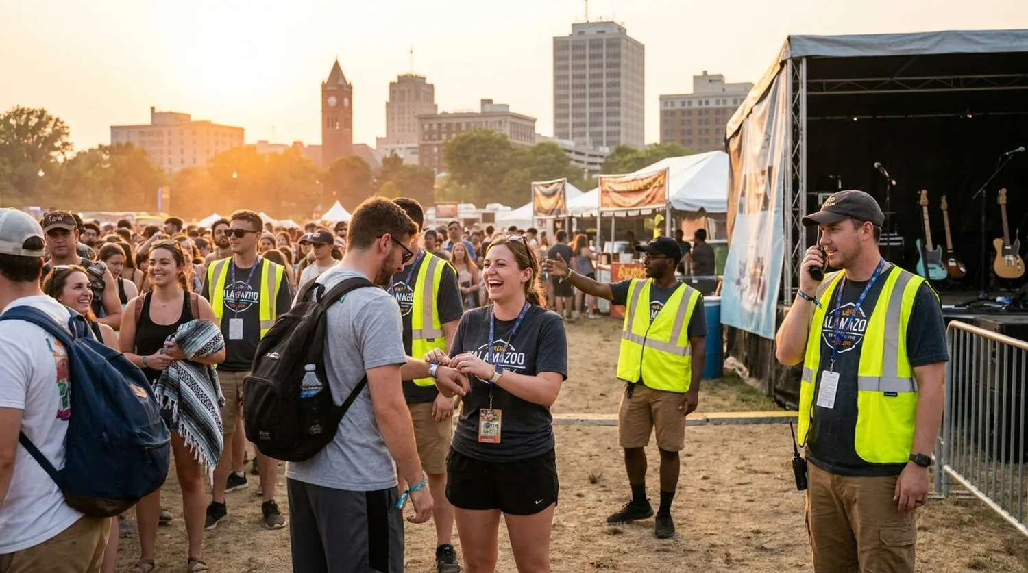 Diverse event types requiring staffing in Kalamazoo