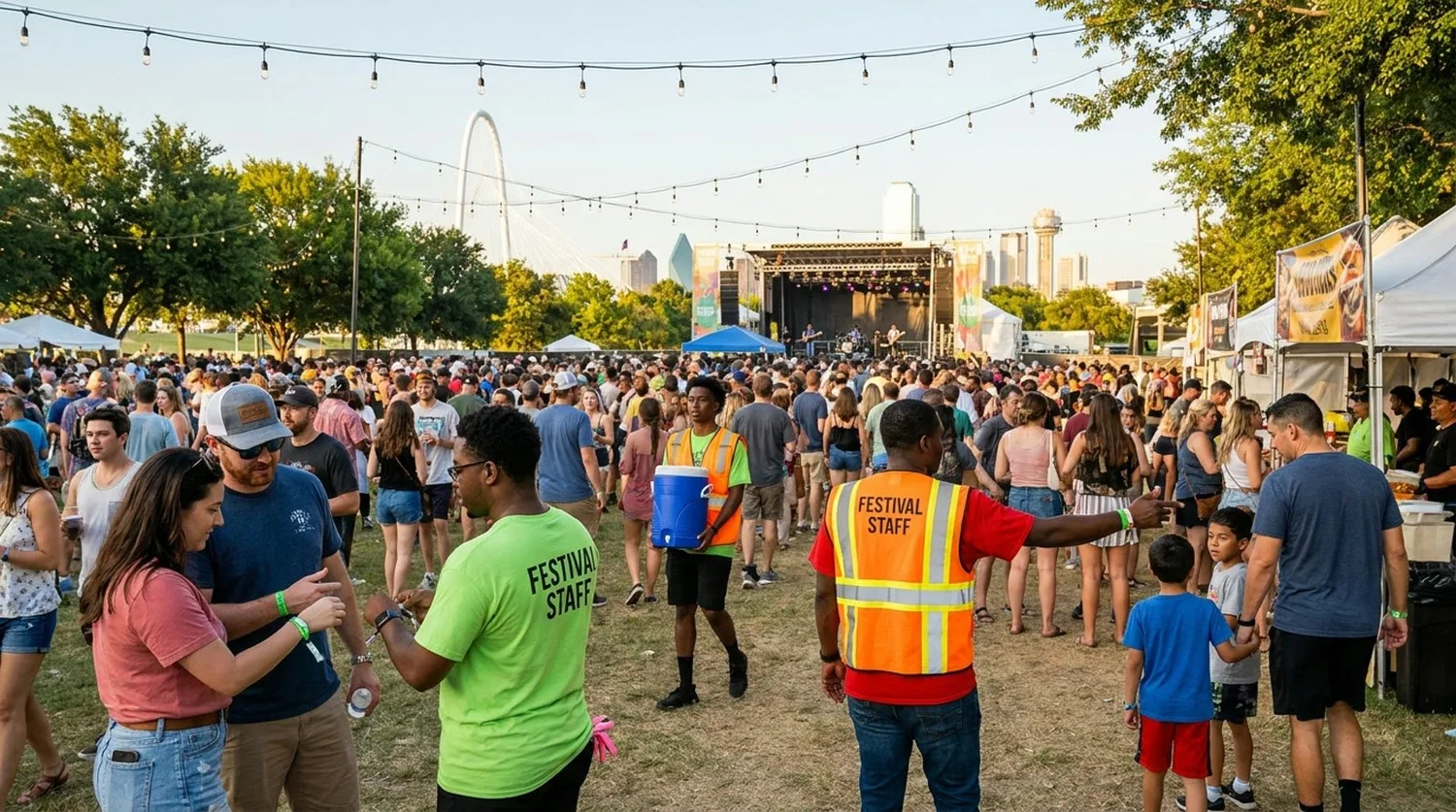 Diverse event types requiring staffing in Dallas