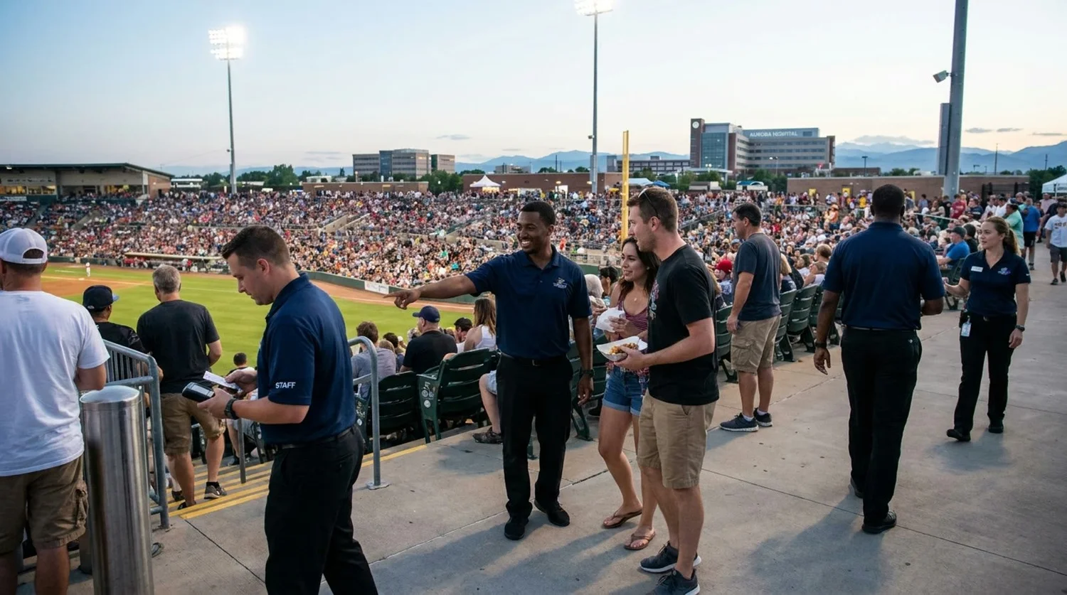 Large event venue requiring professional staffing in Aurora