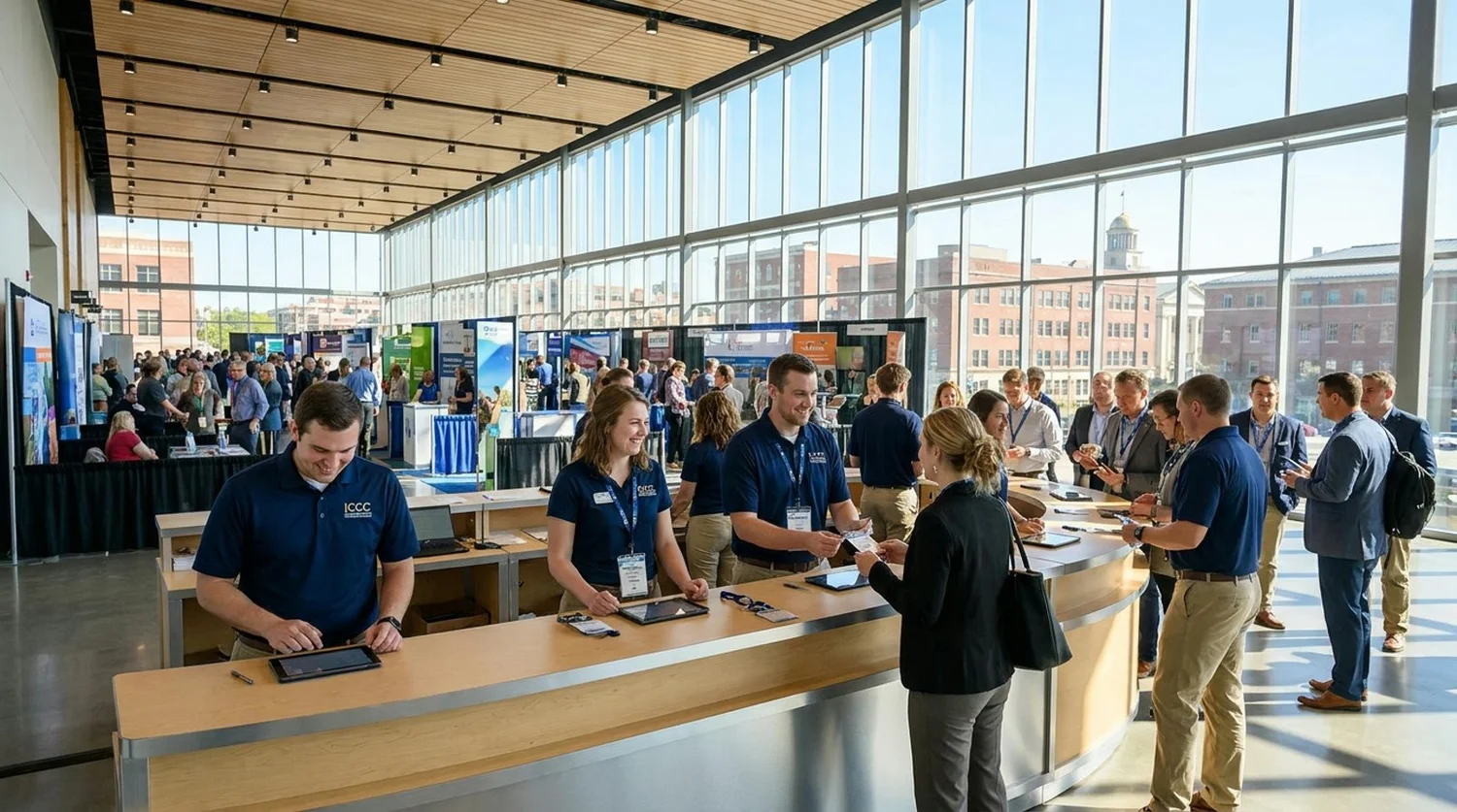 Event staffing and convention setup in Iowa City