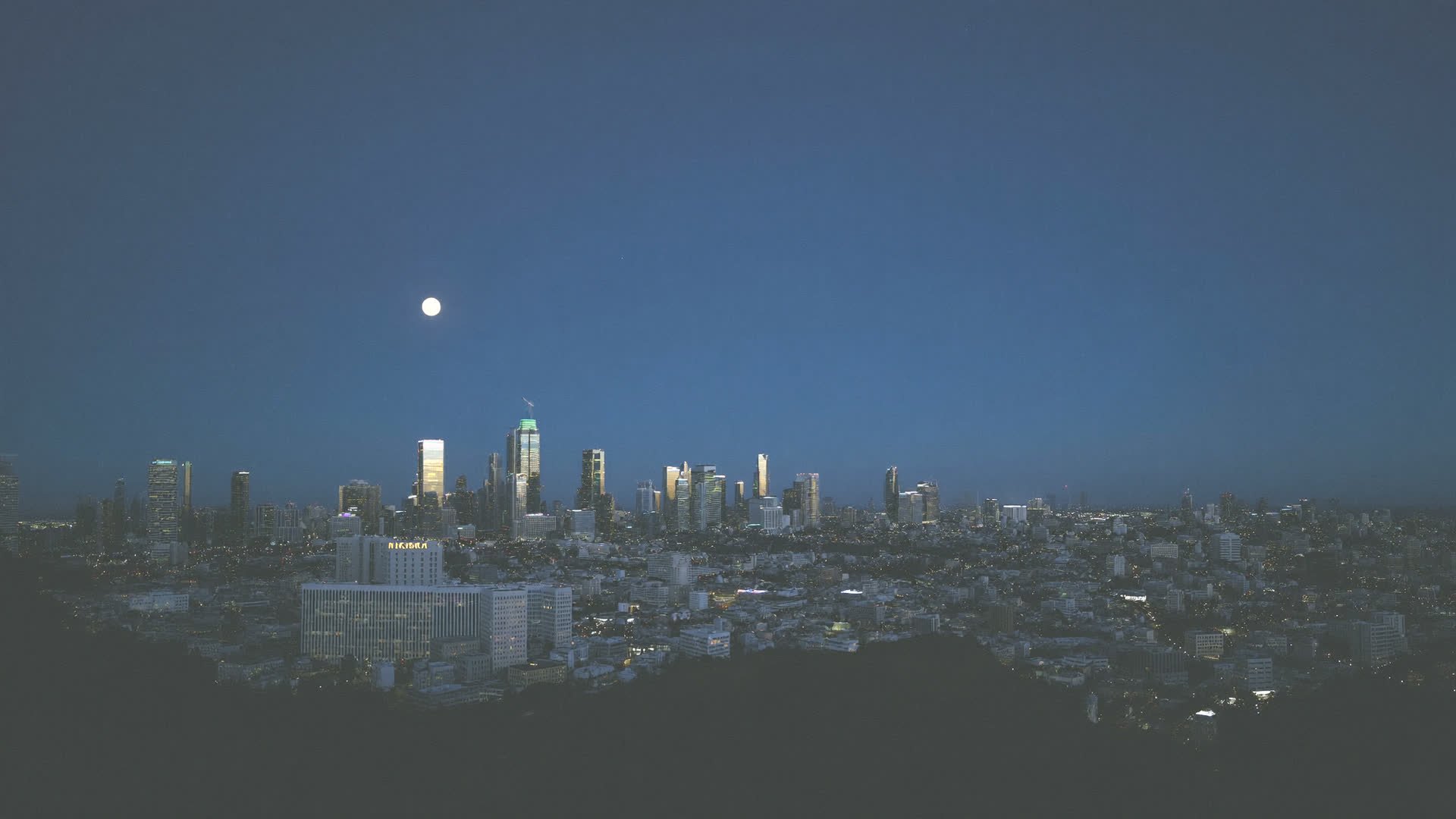 Downtown Oceanside skyline at dusk