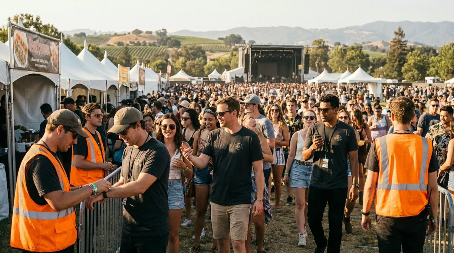 Diverse event types requiring staffing in Napa Valley