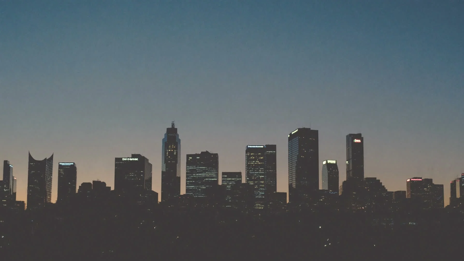 Downtown Stamford skyline at dusk