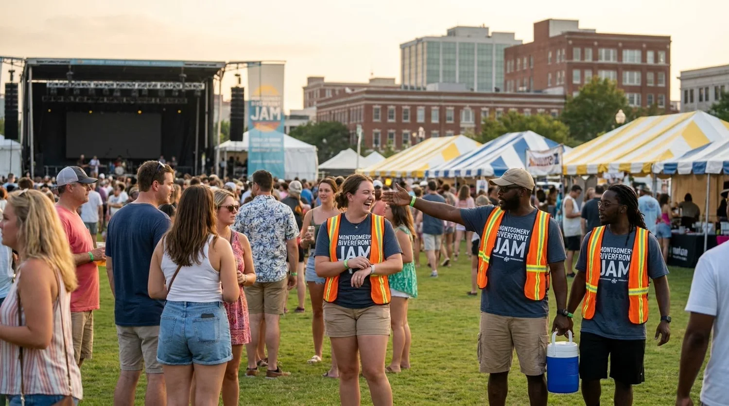 Diverse event types requiring staffing in Montgomery