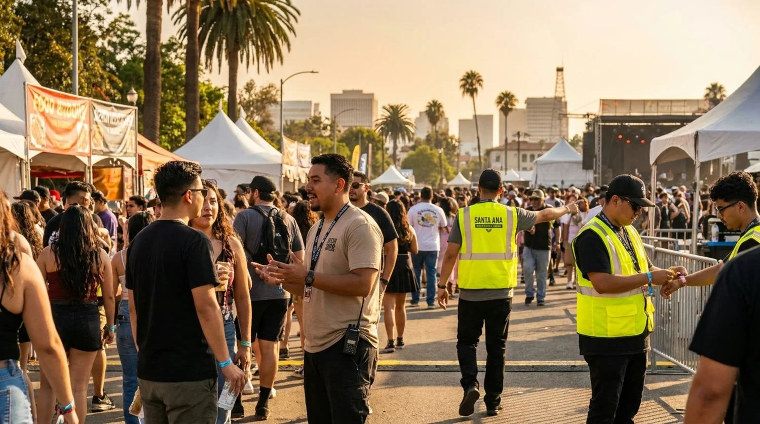 Diverse event types requiring staffing in Santa Ana
